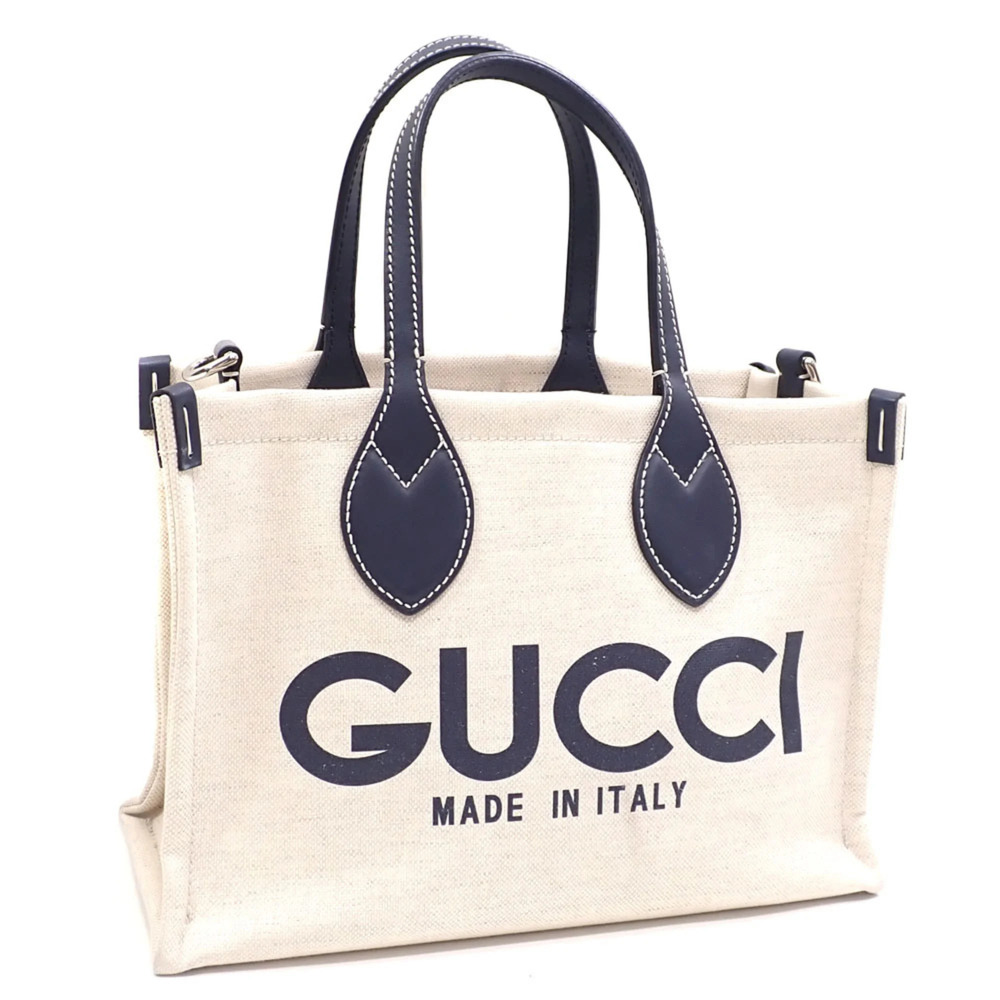 GUCCI Cream Leather Tote Bag